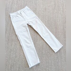 AG Adriano Goldschmied High Rise Straight Crop White Jeans – Women’s 27 Raw hem